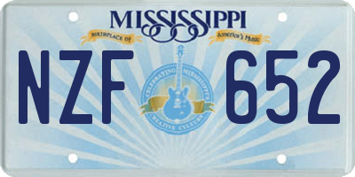 MS license plate NZF652