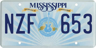 MS license plate NZF653