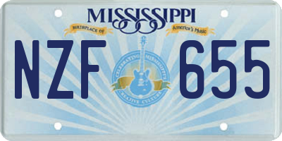 MS license plate NZF655