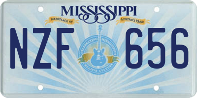 MS license plate NZF656