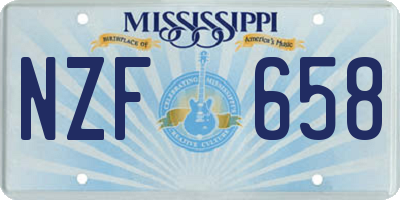 MS license plate NZF658