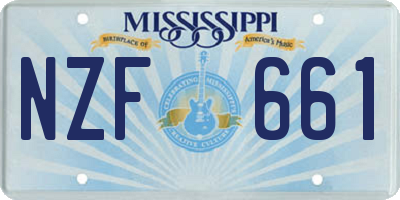 MS license plate NZF661