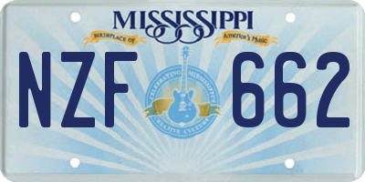MS license plate NZF662