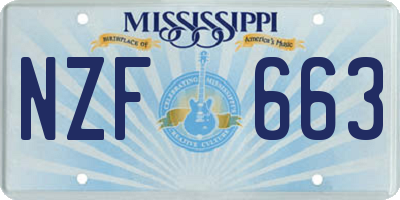 MS license plate NZF663
