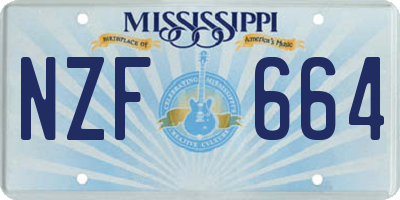MS license plate NZF664