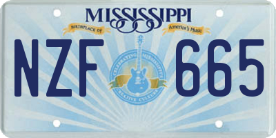 MS license plate NZF665