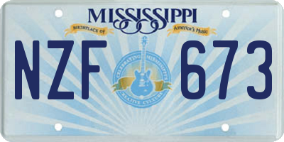 MS license plate NZF673