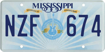 MS license plate NZF674