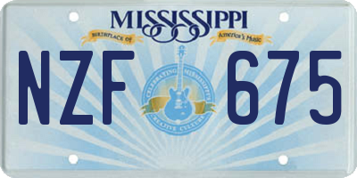 MS license plate NZF675