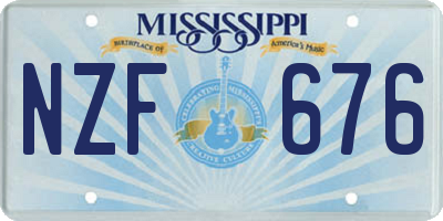 MS license plate NZF676