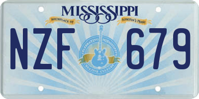 MS license plate NZF679
