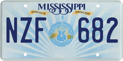 MS license plate NZF682