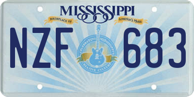 MS license plate NZF683