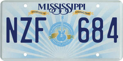 MS license plate NZF684