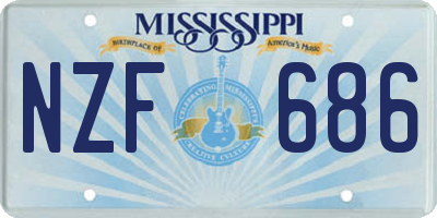 MS license plate NZF686