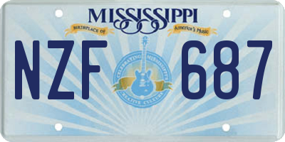 MS license plate NZF687