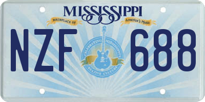 MS license plate NZF688