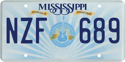 MS license plate NZF689