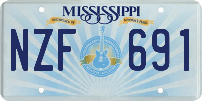 MS license plate NZF691