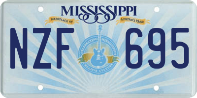 MS license plate NZF695