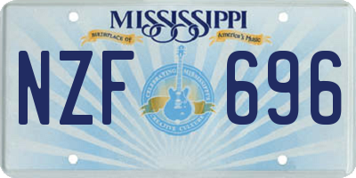 MS license plate NZF696
