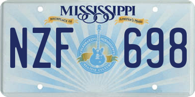 MS license plate NZF698