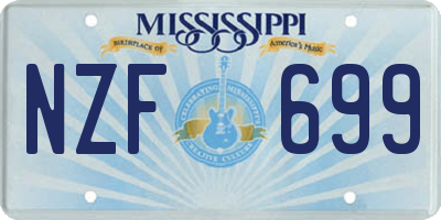 MS license plate NZF699