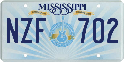 MS license plate NZF702