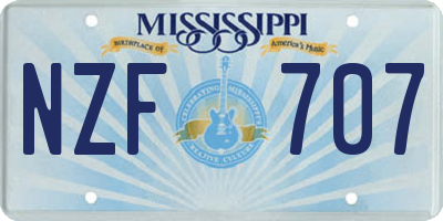 MS license plate NZF707