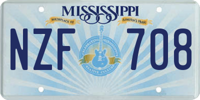 MS license plate NZF708