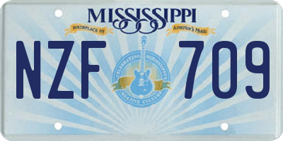 MS license plate NZF709