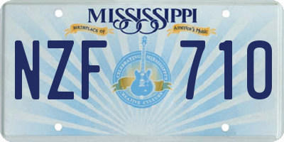 MS license plate NZF710