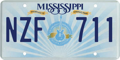 MS license plate NZF711