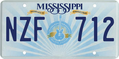 MS license plate NZF712