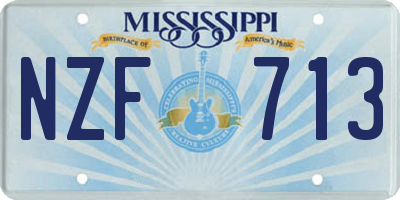 MS license plate NZF713