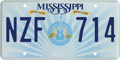 MS license plate NZF714