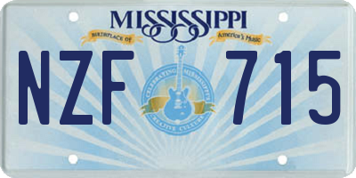 MS license plate NZF715