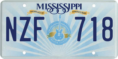 MS license plate NZF718