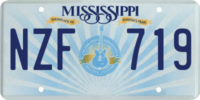 MS license plate NZF719