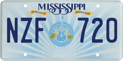 MS license plate NZF720