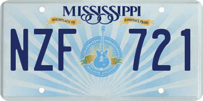 MS license plate NZF721