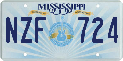 MS license plate NZF724