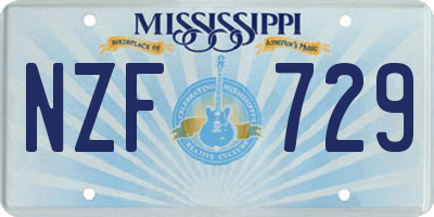 MS license plate NZF729