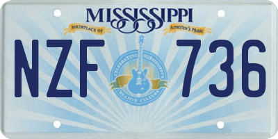 MS license plate NZF736