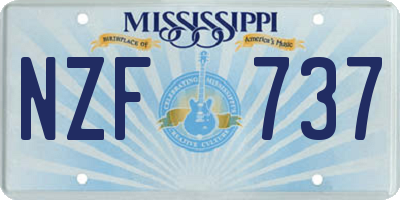 MS license plate NZF737