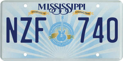 MS license plate NZF740