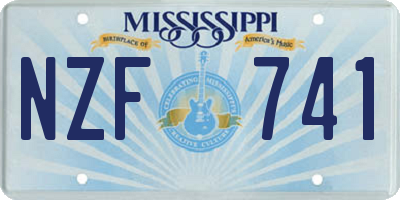 MS license plate NZF741
