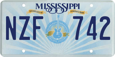 MS license plate NZF742