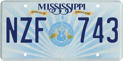 MS license plate NZF743