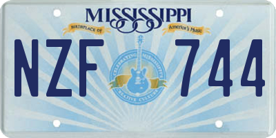 MS license plate NZF744